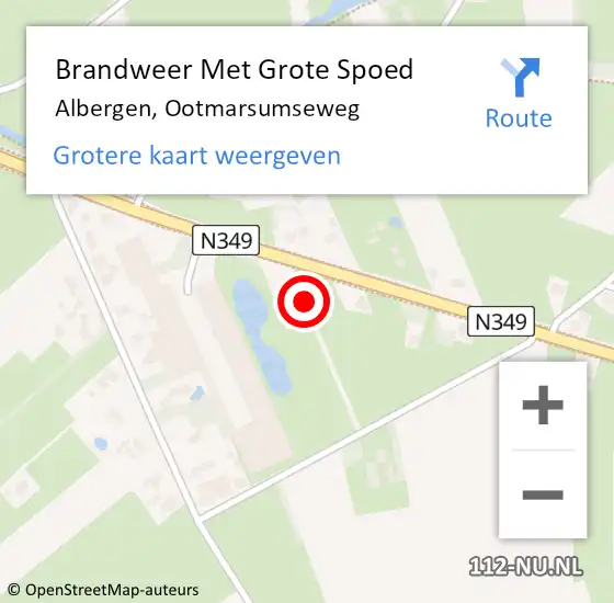 Locatie op kaart van de 112 melding: Brandweer Met Grote Spoed Naar Albergen, Ootmarsumseweg op 29 mei 2017 17:10