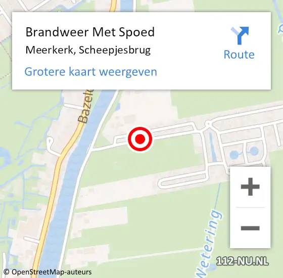 Locatie op kaart van de 112 melding: Brandweer Met Spoed Naar Meerkerk, Scheepjesbrug op 29 mei 2017 17:30