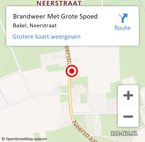 Locatie op kaart van de 112 melding: Brandweer Met Grote Spoed Naar Bakel, Neerstraat op 29 mei 2017 18:34