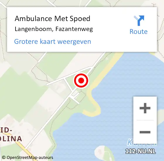 Locatie op kaart van de 112 melding: Ambulance Met Spoed Naar Langenboom, Fazantenweg op 29 mei 2017 20:30