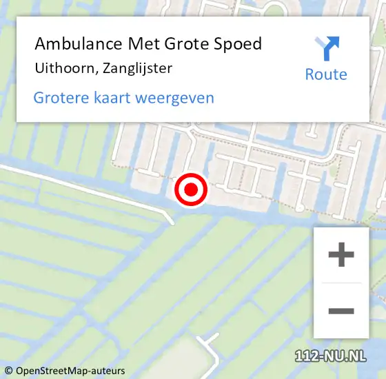 Locatie op kaart van de 112 melding: Ambulance Met Grote Spoed Naar Uithoorn, Zanglijster op 29 mei 2017 20:52