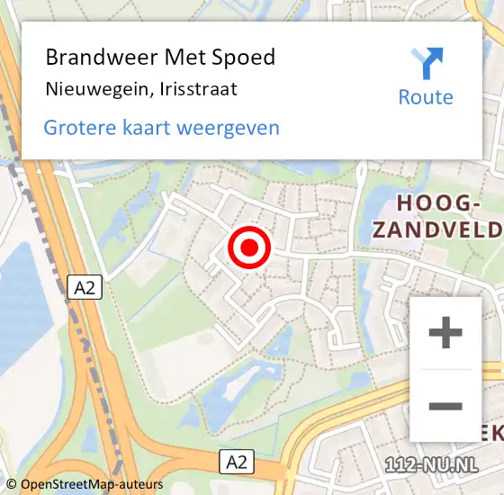 Locatie op kaart van de 112 melding: Brandweer Met Spoed Naar Nieuwegein, Irisstraat op 29 mei 2017 21:27