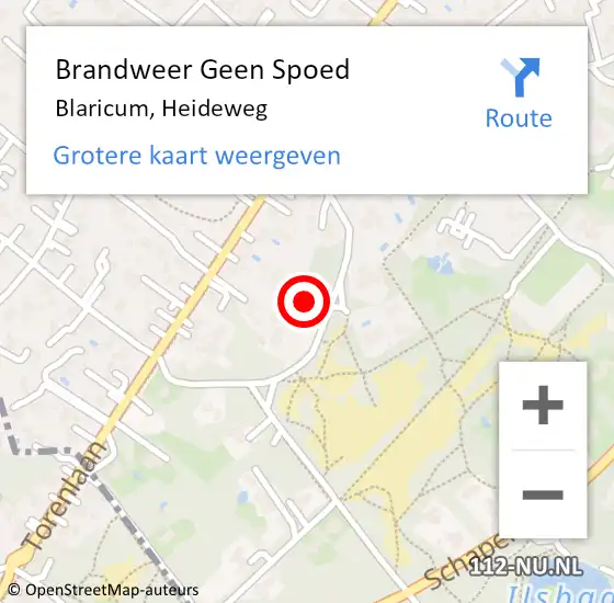 Locatie op kaart van de 112 melding: Brandweer Geen Spoed Naar Blaricum, Heideweg op 29 mei 2017 21:44