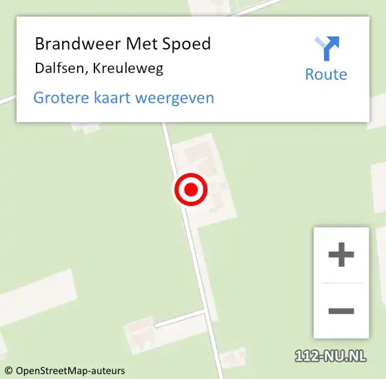 Locatie op kaart van de 112 melding: Brandweer Met Spoed Naar Dalfsen, Kreuleweg op 29 mei 2017 22:25