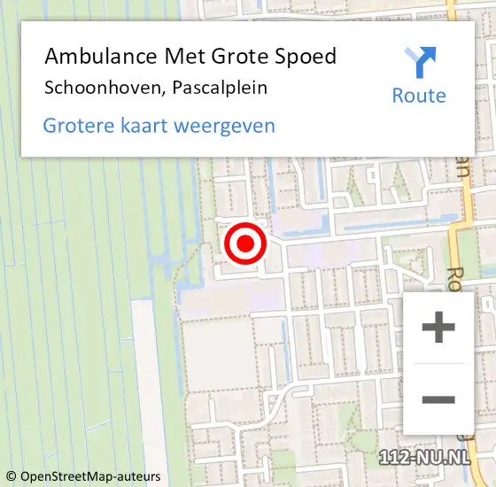 Locatie op kaart van de 112 melding: Ambulance Met Grote Spoed Naar Schoonhoven, Pascalplein op 29 mei 2017 22:37