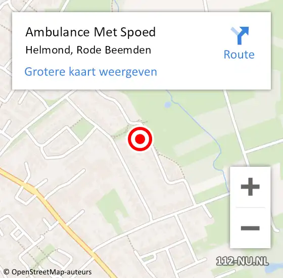 Locatie op kaart van de 112 melding: Ambulance Met Spoed Naar Helmond, Rode Beemden op 29 mei 2017 23:37