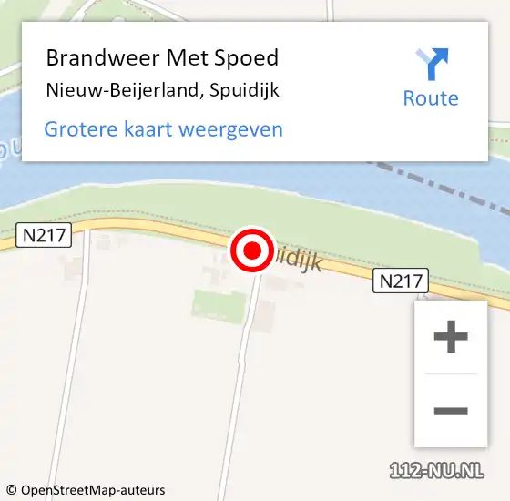 Locatie op kaart van de 112 melding: Brandweer Met Spoed Naar Nieuw-Beijerland, Spuidijk op 29 mei 2017 23:43