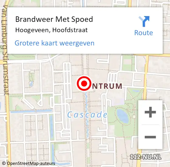 Locatie op kaart van de 112 melding: Brandweer Met Spoed Naar Hoogeveen, Hoofdstraat op 30 mei 2017 00:10