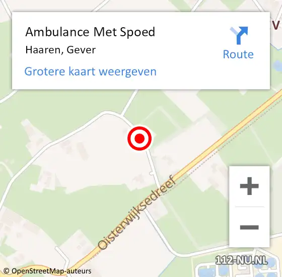 Locatie op kaart van de 112 melding: Ambulance Met Spoed Naar Haaren, Gever op 22 januari 2014 08:20