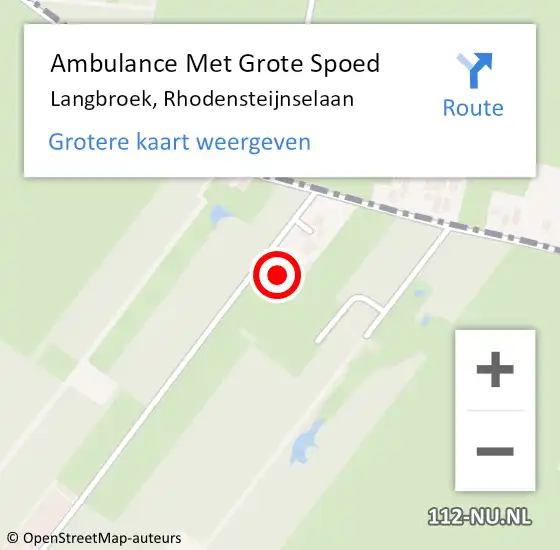 Locatie op kaart van de 112 melding: Ambulance Met Grote Spoed Naar Langbroek, Rhodensteijnselaan op 30 mei 2017 05:37