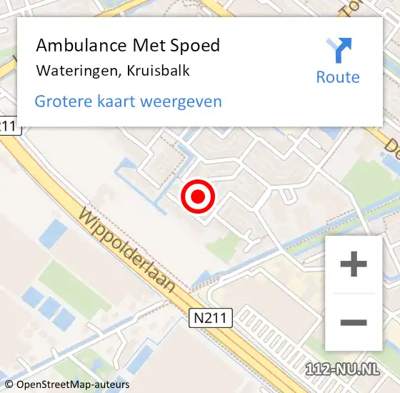 Locatie op kaart van de 112 melding: Ambulance Met Spoed Naar Wateringen, Kruisbalk op 30 mei 2017 06:55