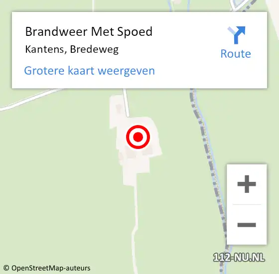 Locatie op kaart van de 112 melding: Brandweer Met Spoed Naar Kantens, Bredeweg op 30 mei 2017 08:34