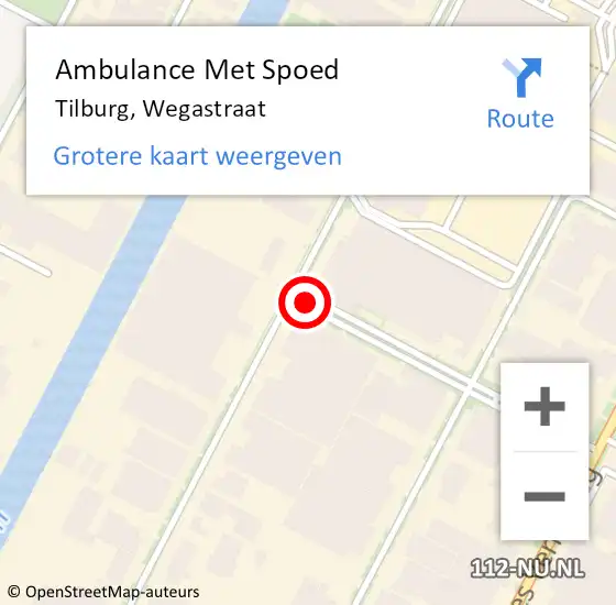 Locatie op kaart van de 112 melding: Ambulance Met Spoed Naar Tilburg, Wegastraat op 30 mei 2017 08:51