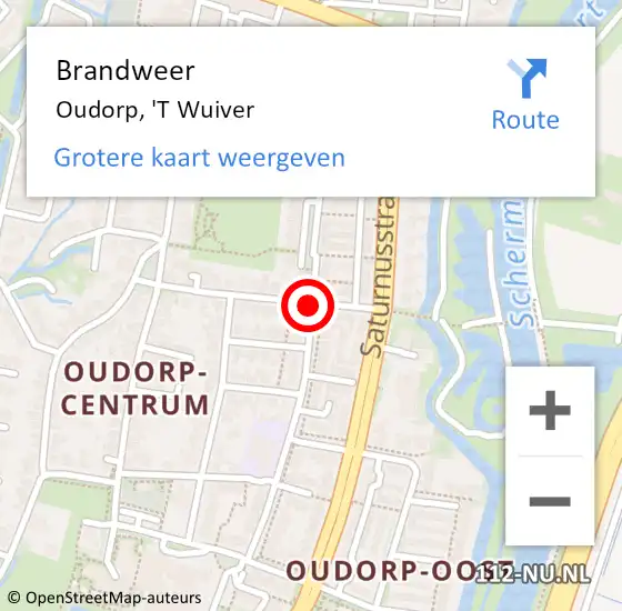 Locatie op kaart van de 112 melding: Brandweer Oudorp, 'T Wuiver op 30 mei 2017 08:53