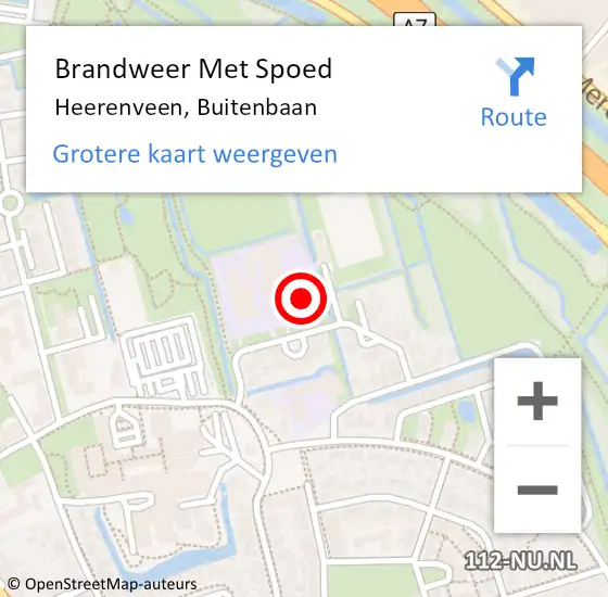 Locatie op kaart van de 112 melding: Brandweer Met Spoed Naar Heerenveen, Buitenbaan op 30 mei 2017 10:16