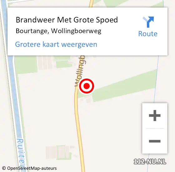 Locatie op kaart van de 112 melding: Brandweer Met Grote Spoed Naar Bourtange, Wollingboerweg op 30 mei 2017 10:18