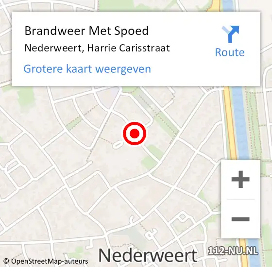 Locatie op kaart van de 112 melding: Brandweer Met Spoed Naar Nederweert, Harrie Carisstraat op 30 mei 2017 10:22