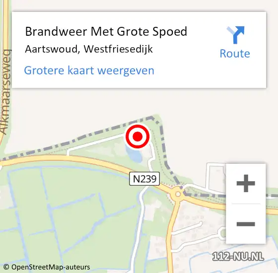 Locatie op kaart van de 112 melding: Brandweer Met Grote Spoed Naar Aartswoud, Westfriesedijk op 30 mei 2017 10:26