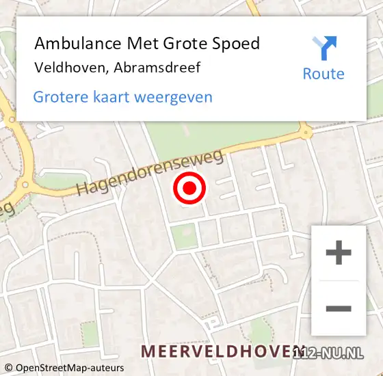 Locatie op kaart van de 112 melding: Ambulance Met Grote Spoed Naar Veldhoven, Abramsdreef op 30 mei 2017 10:31