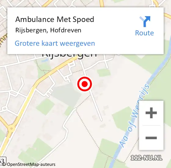 Locatie op kaart van de 112 melding: Ambulance Met Spoed Naar Rijsbergen, Hofdreven op 30 mei 2017 11:20