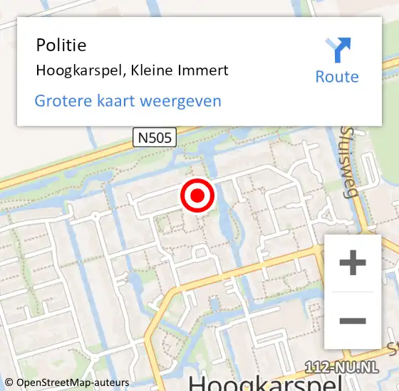 Locatie op kaart van de 112 melding: Politie Hoogkarspel, Kleine Immert op 30 mei 2017 11:46