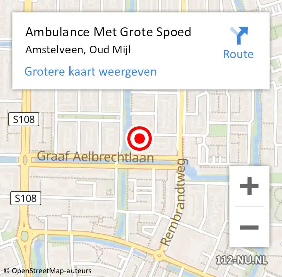 Locatie op kaart van de 112 melding: Ambulance Met Grote Spoed Naar Amstelveen, Oud Mijl op 30 mei 2017 12:06