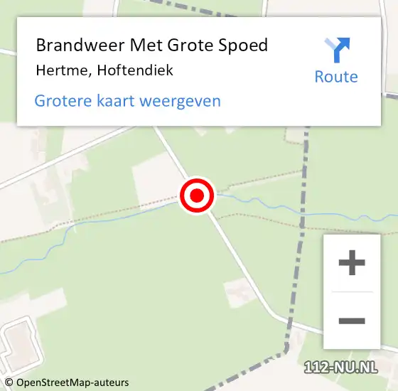 Locatie op kaart van de 112 melding: Brandweer Met Grote Spoed Naar Hertme, Hoftendiek op 30 mei 2017 12:22