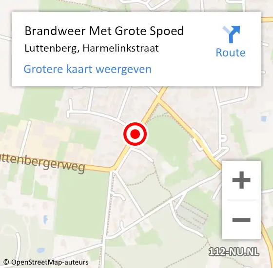 Locatie op kaart van de 112 melding: Brandweer Met Grote Spoed Naar Luttenberg, Harmelinkstraat op 30 mei 2017 12:56
