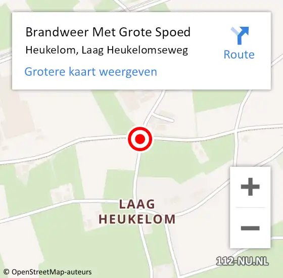 Locatie op kaart van de 112 melding: Brandweer Met Grote Spoed Naar Heukelom, Laag Heukelomseweg op 30 mei 2017 13:16