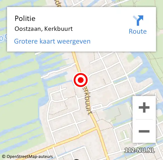 Locatie op kaart van de 112 melding: Politie Oostzaan, Kerkbuurt op 30 mei 2017 13:30