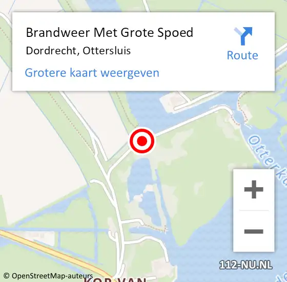 Locatie op kaart van de 112 melding: Brandweer Met Grote Spoed Naar Dordrecht, Ottersluis op 30 mei 2017 14:12