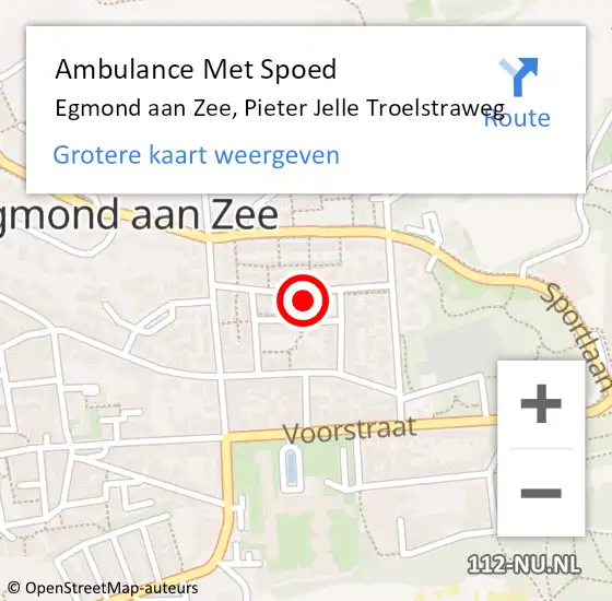 Locatie op kaart van de 112 melding: Ambulance Met Spoed Naar Egmond aan Zee, Pieter Jelle Troelstraweg op 30 mei 2017 15:34