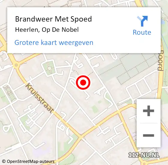 Locatie op kaart van de 112 melding: Brandweer Met Spoed Naar Heerlen, Op De Nobel op 30 mei 2017 16:03