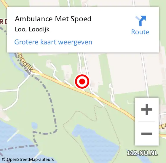 Locatie op kaart van de 112 melding: Ambulance Met Spoed Naar Loo, Loodijk op 30 mei 2017 16:08