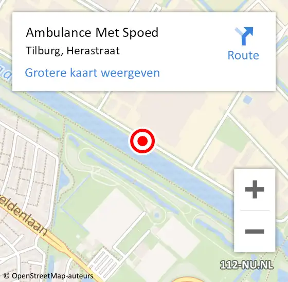 Locatie op kaart van de 112 melding: Ambulance Met Spoed Naar Tilburg, Herastraat op 30 mei 2017 16:13