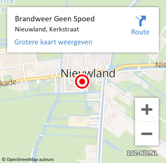 Locatie op kaart van de 112 melding: Brandweer Geen Spoed Naar Nieuwland, Kerkstraat op 30 mei 2017 16:17