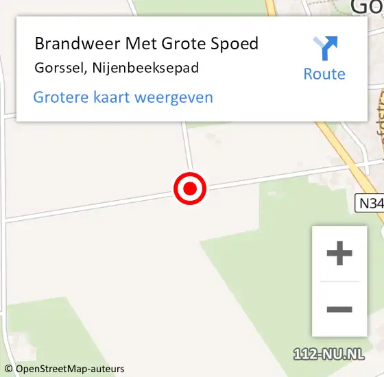 Locatie op kaart van de 112 melding: Brandweer Met Grote Spoed Naar Gorssel, Nijenbeeksepad op 30 mei 2017 16:42