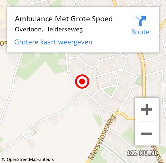 Locatie op kaart van de 112 melding: Ambulance Met Grote Spoed Naar Overloon, Helderseweg op 30 mei 2017 17:36