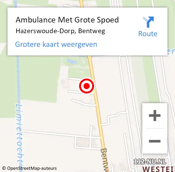 Locatie op kaart van de 112 melding: Ambulance Met Grote Spoed Naar Hazerswoude-Dorp, Bentweg op 30 mei 2017 17:48
