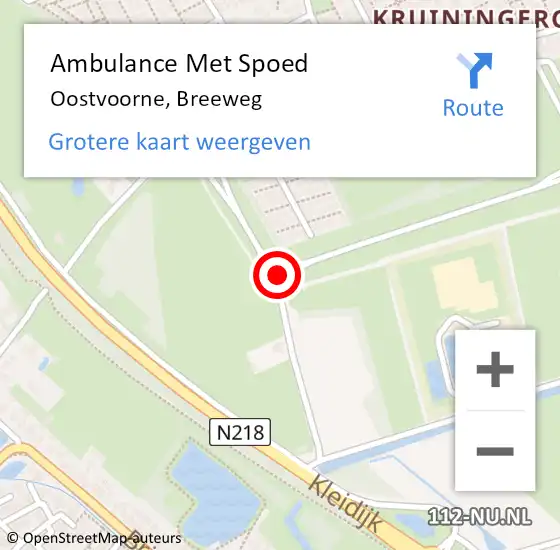 Locatie op kaart van de 112 melding: Ambulance Met Spoed Naar Oostvoorne, Breeweg op 30 mei 2017 18:57