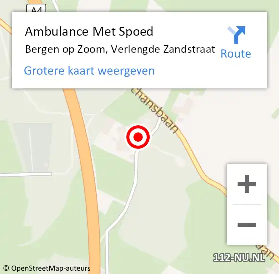 Locatie op kaart van de 112 melding: Ambulance Met Spoed Naar Bergen op Zoom, Verlengde Zandstraat op 30 mei 2017 19:31