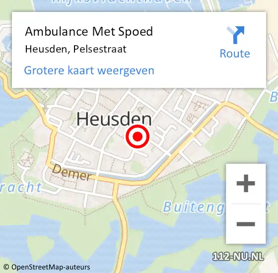Locatie op kaart van de 112 melding: Ambulance Met Spoed Naar Heusden, Pelsestraat op 30 mei 2017 21:01