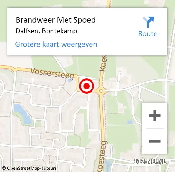 Locatie op kaart van de 112 melding: Brandweer Met Spoed Naar Dalfsen, Bontekamp op 30 mei 2017 22:00