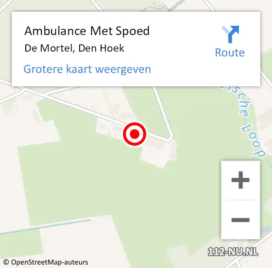 Locatie op kaart van de 112 melding: Ambulance Met Spoed Naar De Mortel, Den Hoek op 31 mei 2017 03:02