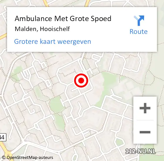 Locatie op kaart van de 112 melding: Ambulance Met Grote Spoed Naar Malden, Hooischelf op 31 mei 2017 03:16