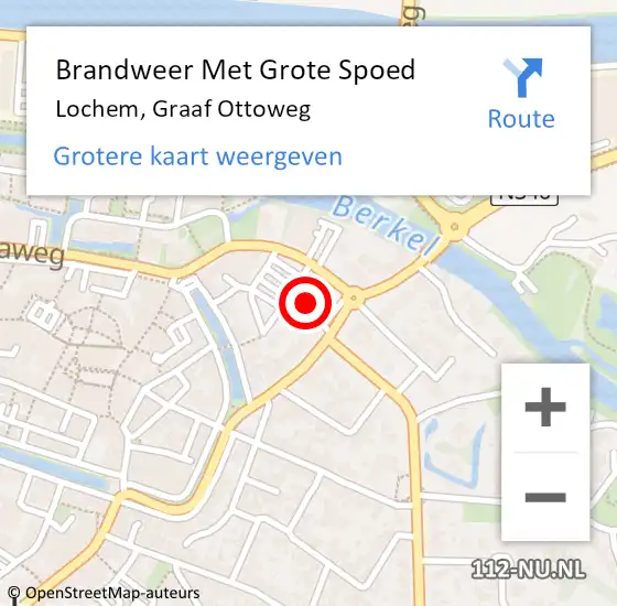 Locatie op kaart van de 112 melding: Brandweer Met Grote Spoed Naar Lochem, Graaf Ottoweg op 31 mei 2017 03:51