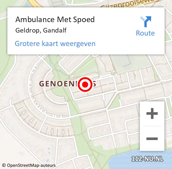 Locatie op kaart van de 112 melding: Ambulance Met Spoed Naar Geldrop, Gandalf op 31 mei 2017 06:38