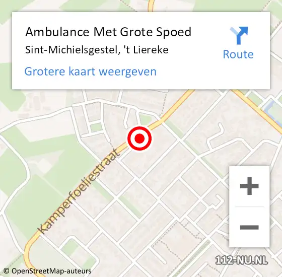 Locatie op kaart van de 112 melding: Ambulance Met Grote Spoed Naar Sint-Michielsgestel, 't Liereke op 31 mei 2017 07:18