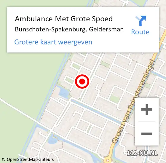 Locatie op kaart van de 112 melding: Ambulance Met Grote Spoed Naar Bunschoten-Spakenburg, Geldersman op 31 mei 2017 08:00