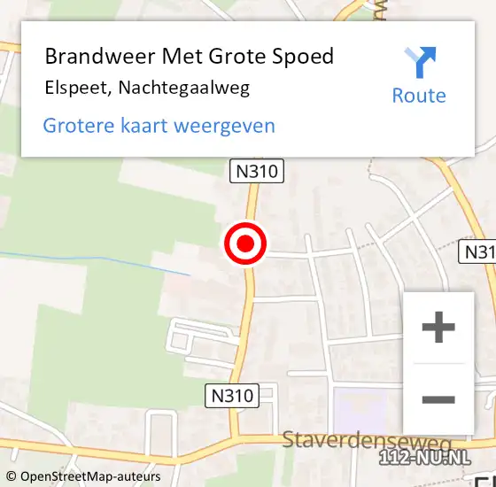 Locatie op kaart van de 112 melding: Brandweer Met Grote Spoed Naar Elspeet, Nachtegaalweg op 31 mei 2017 08:10